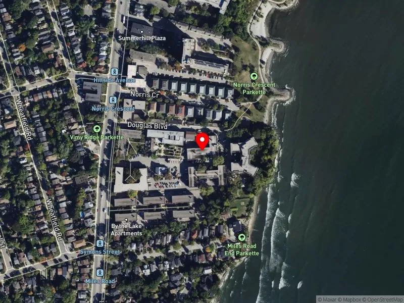 RentSafeTO apartment evaluation satellite view of 2529 LAKE SHORE BLVD W in Etobicoke-Lakeshore, Toronto