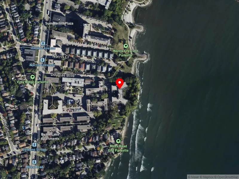 RentSafeTO apartment evaluation satellite view of 2531 LAKE SHORE BLVD W in Etobicoke-Lakeshore, Toronto