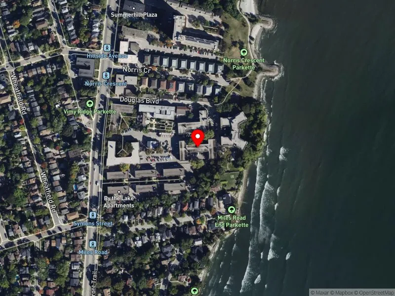 RentSafeTO apartment evaluation satellite view of 2537 LAKE SHORE BLVD W in Etobicoke-Lakeshore, Toronto