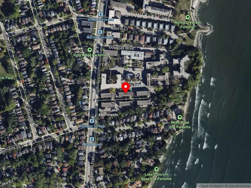 RentSafeTO apartment evaluation satellite view of 2547 LAKE SHORE BLVD W in Etobicoke-Lakeshore, Toronto