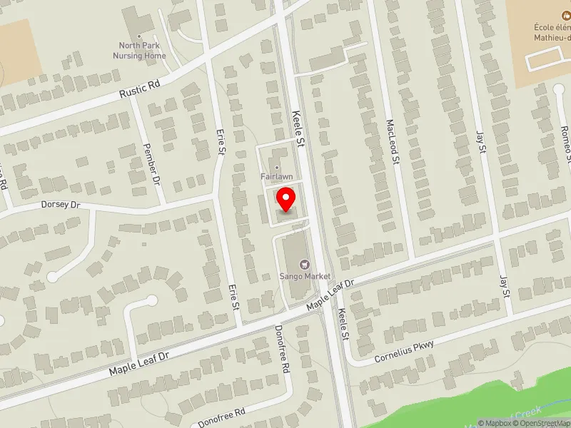 RentSafeTO apartment evaluation map view of 2548 KEELE ST in York South-Weston, Toronto