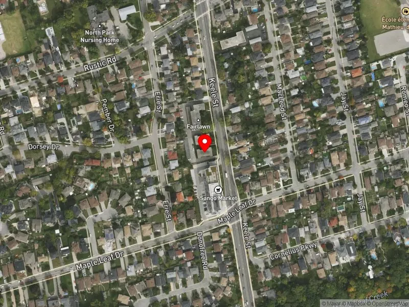 RentSafeTO apartment evaluation satellite view of 2548 KEELE ST in York South-Weston, Toronto