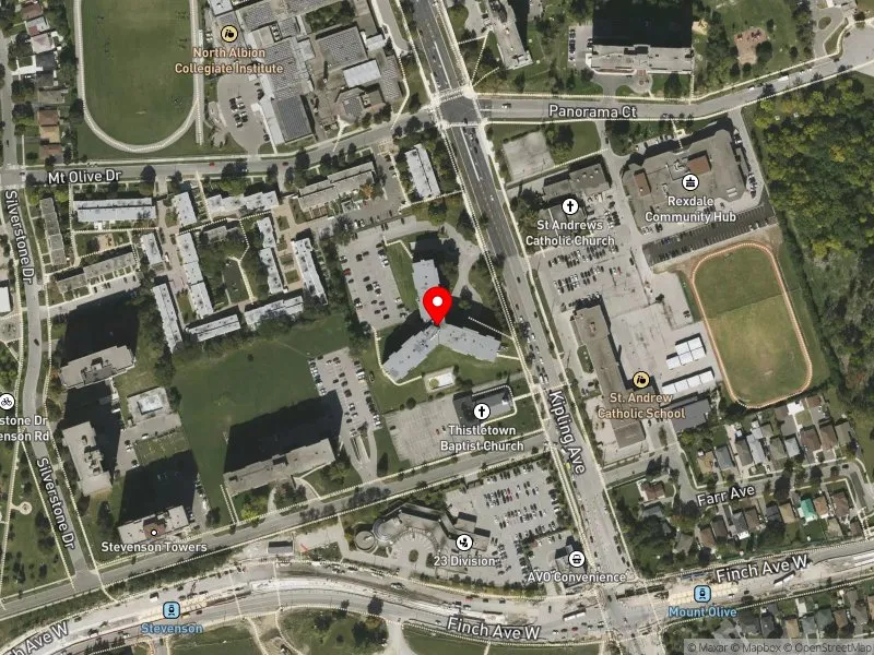 RentSafeTO apartment evaluation satellite view of 2548 KIPLING AVE in Etobicoke North, Toronto