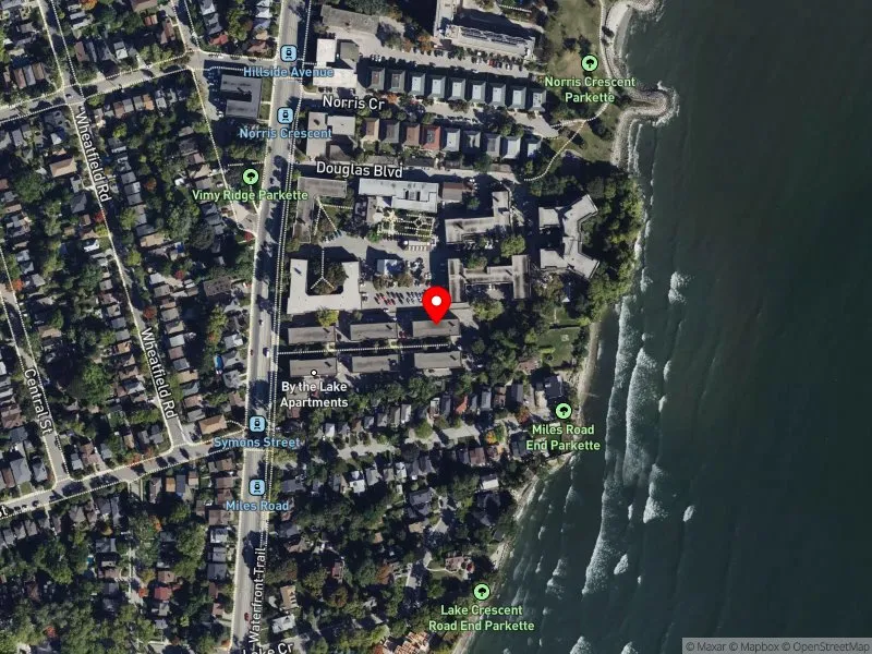 RentSafeTO apartment evaluation satellite view of 2549 LAKE SHORE BLVD W in Etobicoke-Lakeshore, Toronto