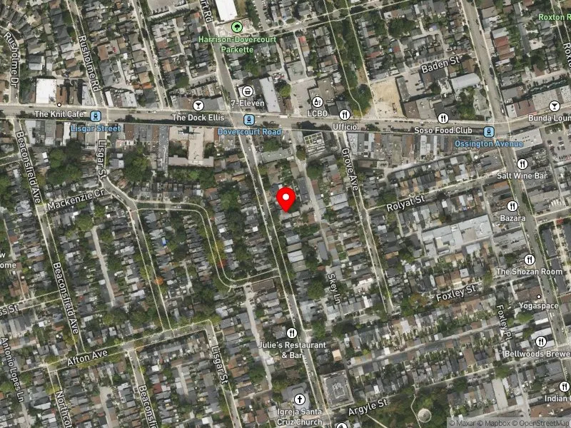 RentSafeTO apartment evaluation satellite view of 255 DOVERCOURT RD in Spadina-Fort York, Toronto