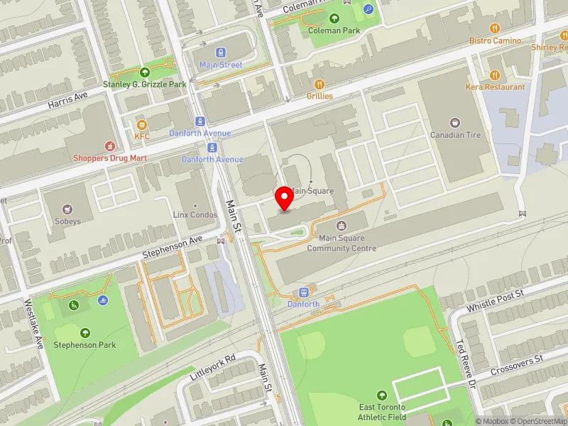 RentSafeTO apartment evaluation map view of 255 MAIN ST in Beaches-East York, Toronto