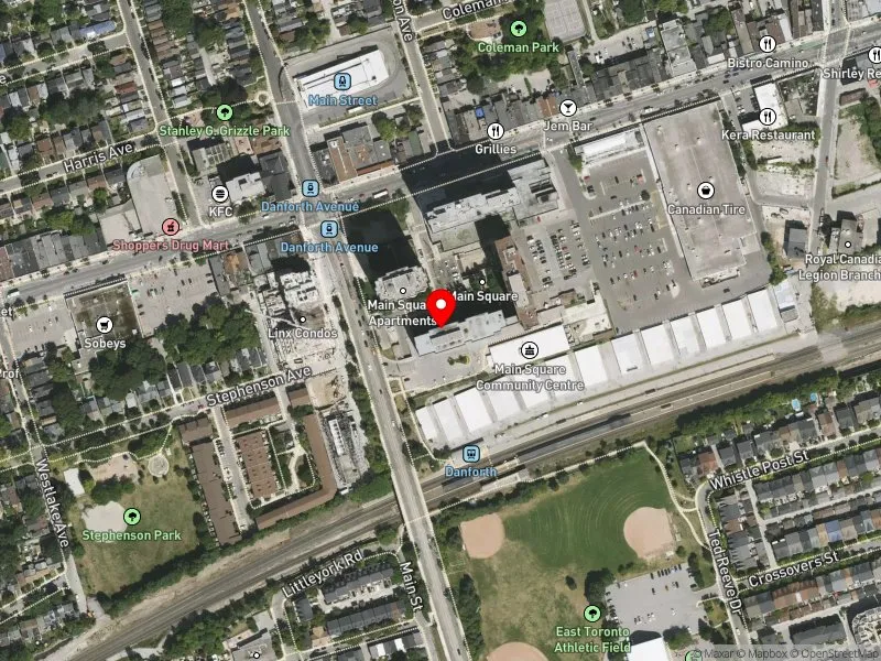 RentSafeTO apartment evaluation satellite view of 255 MAIN ST in Beaches-East York, Toronto