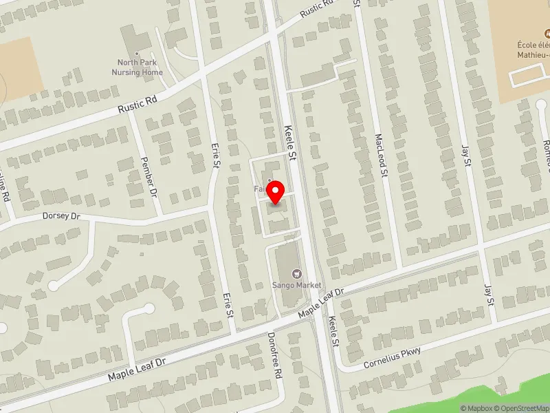 RentSafeTO apartment evaluation map view of 2550 KEELE ST in York South-Weston, Toronto