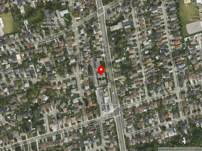 RentSafeTO apartment evaluation satellite view of 2550 KEELE ST in York South-Weston, Toronto