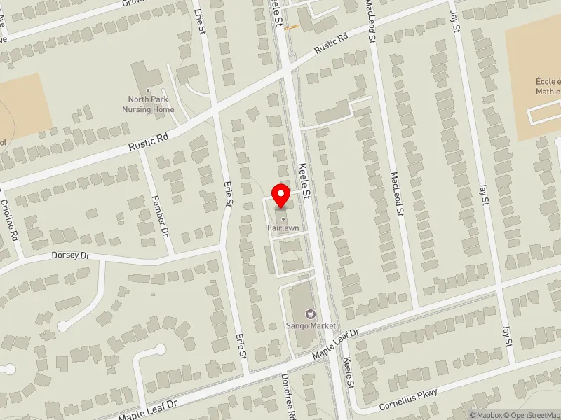 RentSafeTO apartment evaluation map view of 2552 KEELE ST in York South-Weston, Toronto