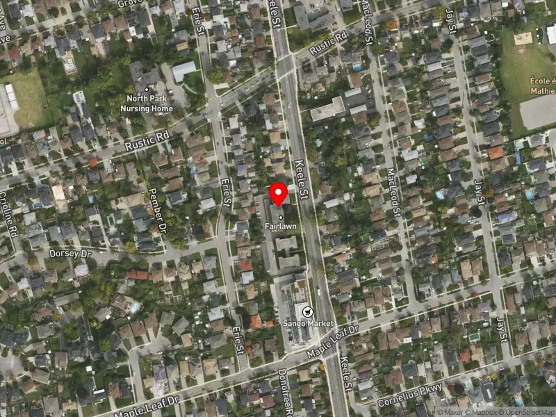 RentSafeTO apartment evaluation satellite view of 2552 KEELE ST in York South-Weston, Toronto