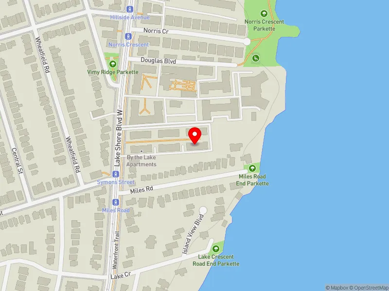 RentSafeTO apartment evaluation map view of 2559 LAKE SHORE BLVD W in Etobicoke-Lakeshore, Toronto