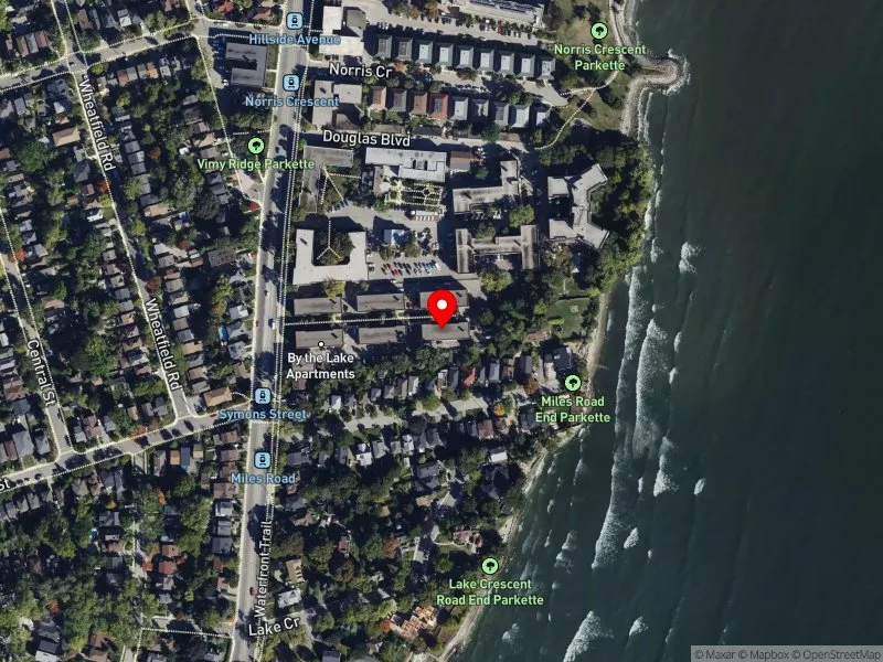 RentSafeTO apartment evaluation satellite view of 2559 LAKE SHORE BLVD W in Etobicoke-Lakeshore, Toronto