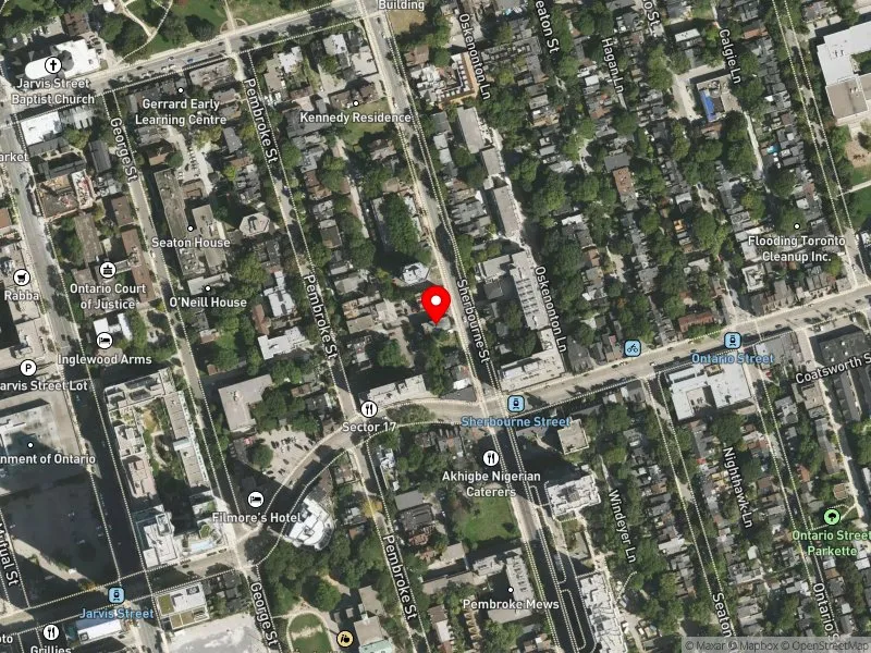 RentSafeTO apartment evaluation satellite view of 256 SHERBOURNE ST in Toronto Centre, Toronto