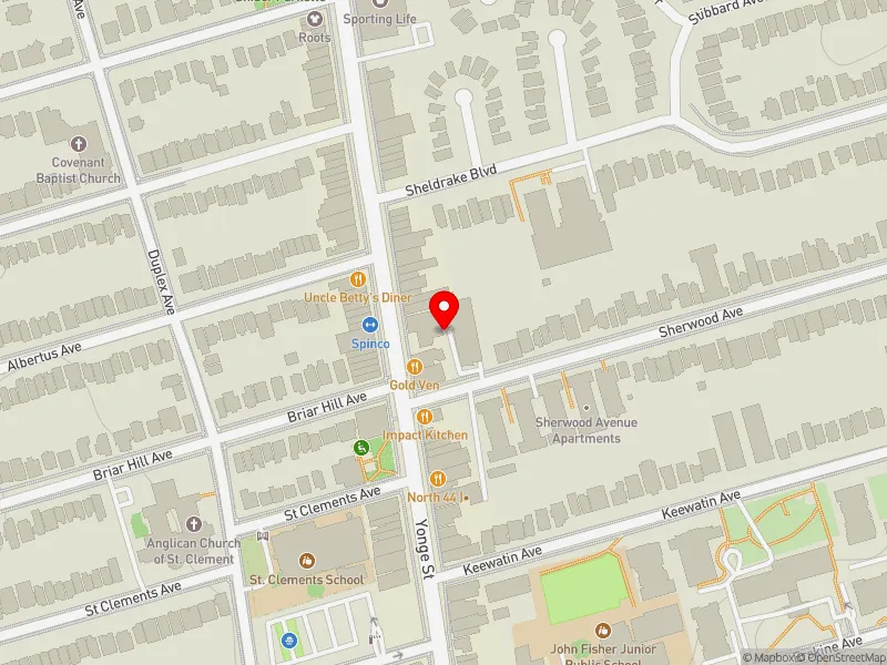 RentSafeTO apartment evaluation map view of 2567 YONGE ST in Don Valley West, Toronto