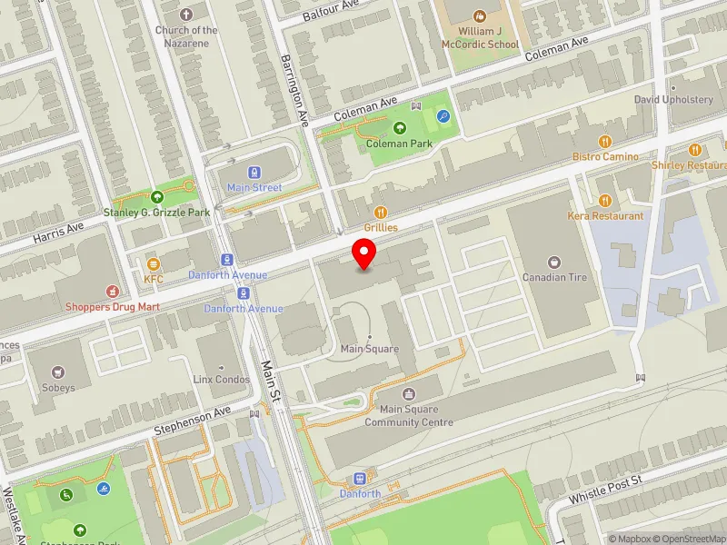 RentSafeTO apartment evaluation map view of 2575 DANFORTH AVE in Beaches-East York, Toronto