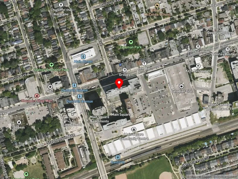 RentSafeTO apartment evaluation satellite view of 2575 DANFORTH AVE in Beaches-East York, Toronto