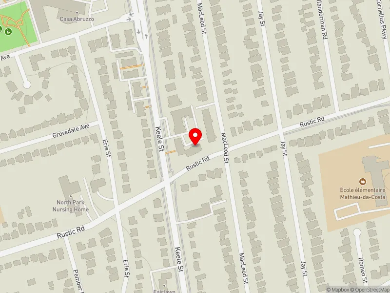 RentSafeTO apartment evaluation map view of 2595 KEELE ST in York South-Weston, Toronto
