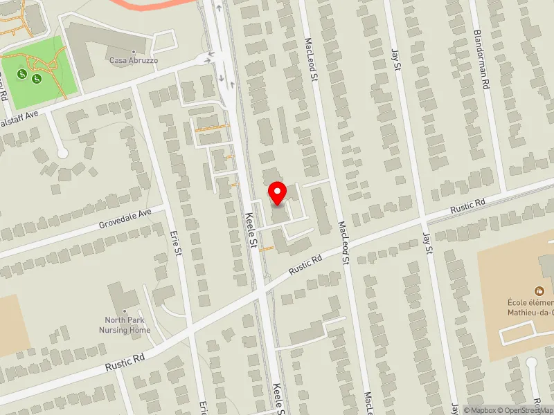 RentSafeTO apartment evaluation map view of 2597 KEELE ST in York South-Weston, Toronto