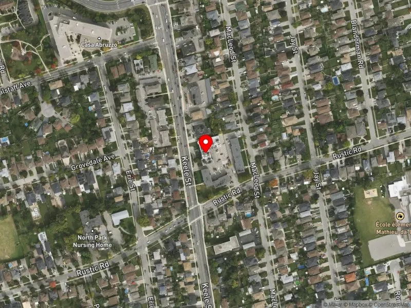 RentSafeTO apartment evaluation satellite view of 2597 KEELE ST in York South-Weston, Toronto