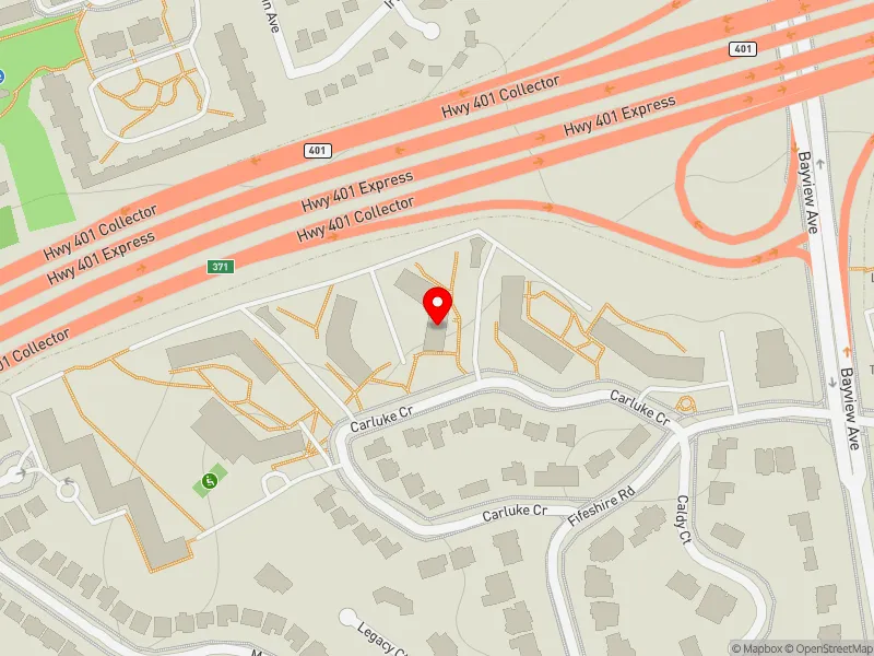 RentSafeTO apartment evaluation map view of 26 CARLUKE CRES in Don Valley West, Toronto