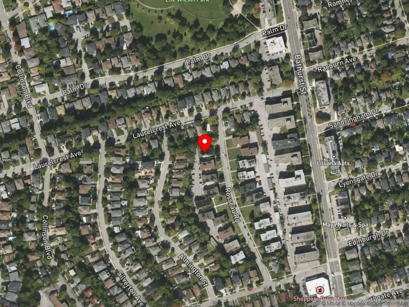 RentSafeTO apartment evaluation satellite view of 26 ROSSEAU RD in York Centre, Toronto