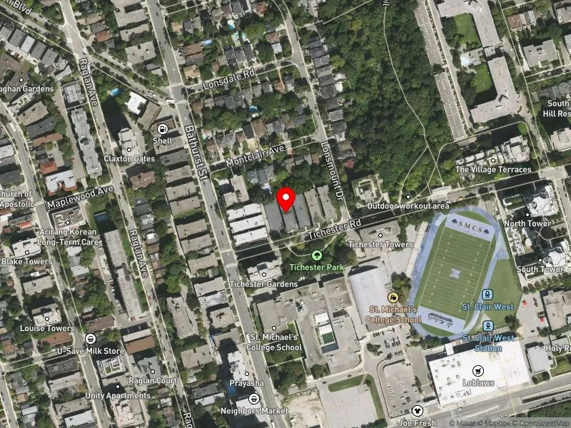 RentSafeTO apartment evaluation satellite view of 26 TICHESTER RD in Toronto-St. Paul's, Toronto