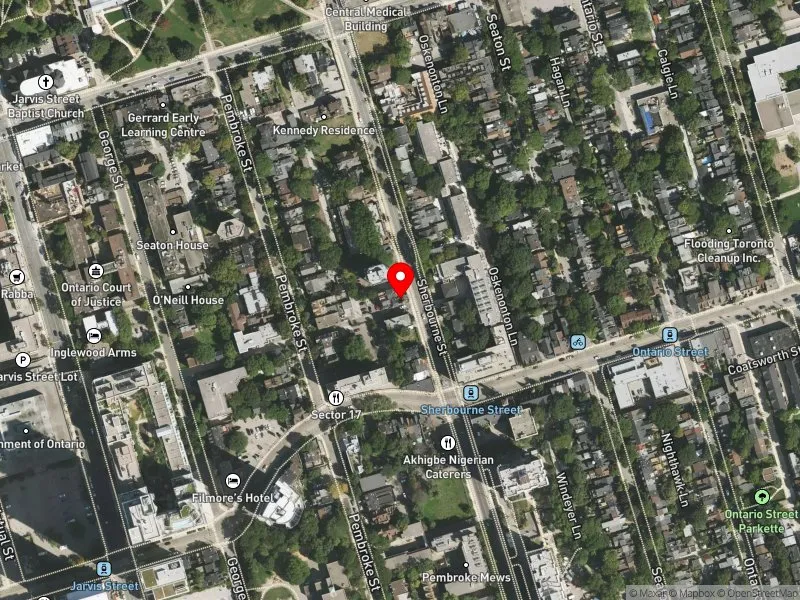 RentSafeTO apartment evaluation satellite view of 260 SHERBOURNE ST in Toronto Centre, Toronto