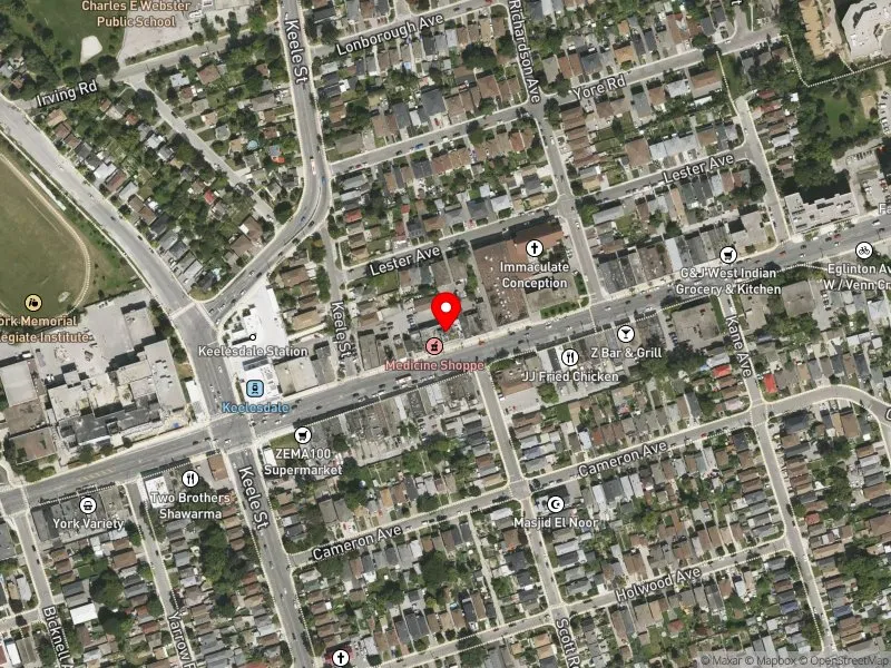 RentSafeTO apartment evaluation satellite view of 2600 EGLINTON AVE W in York South-Weston, Toronto