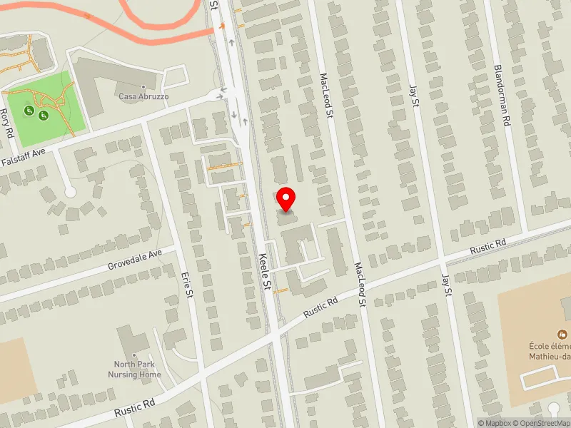 RentSafeTO apartment evaluation map view of 2605 KEELE ST in York South-Weston, Toronto