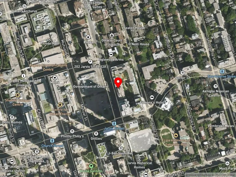 RentSafeTO apartment evaluation satellite view of 261 JARVIS ST in Toronto Centre, Toronto