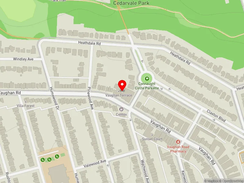 RentSafeTO apartment evaluation map view of 261 VAUGHAN RD in Toronto-St. Paul's, Toronto