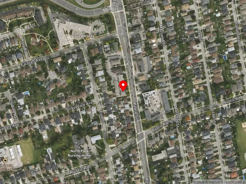 RentSafeTO apartment evaluation satellite view of 2616 KEELE ST in York South-Weston, Toronto