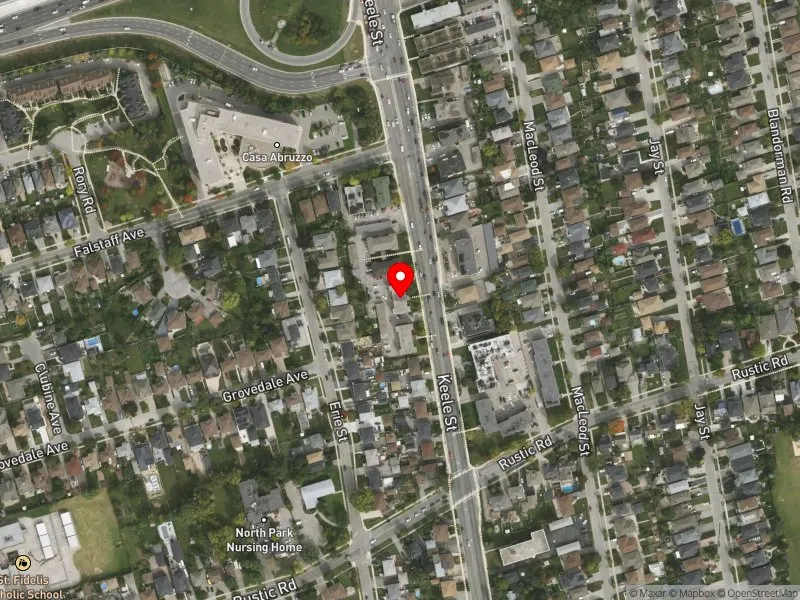 RentSafeTO apartment evaluation satellite view of 2618 KEELE ST in York South-Weston, Toronto
