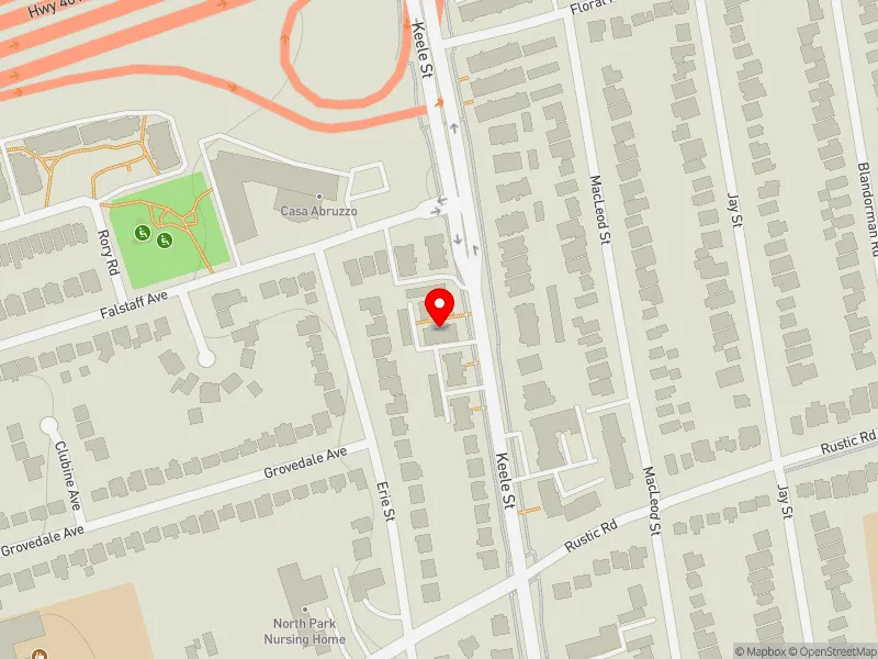 RentSafeTO apartment evaluation map view of 2620 KEELE ST in York South-Weston, Toronto
