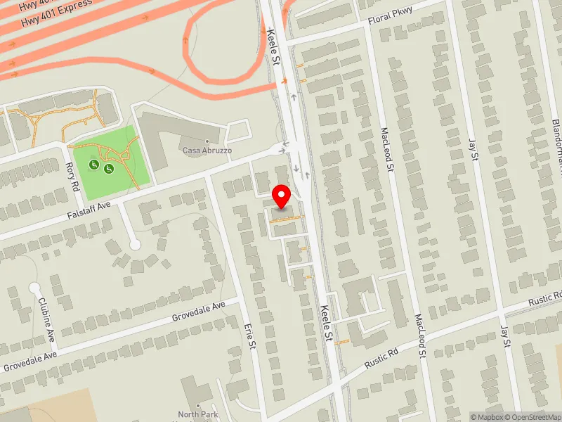 RentSafeTO apartment evaluation map view of 2622 KEELE ST in York South-Weston, Toronto