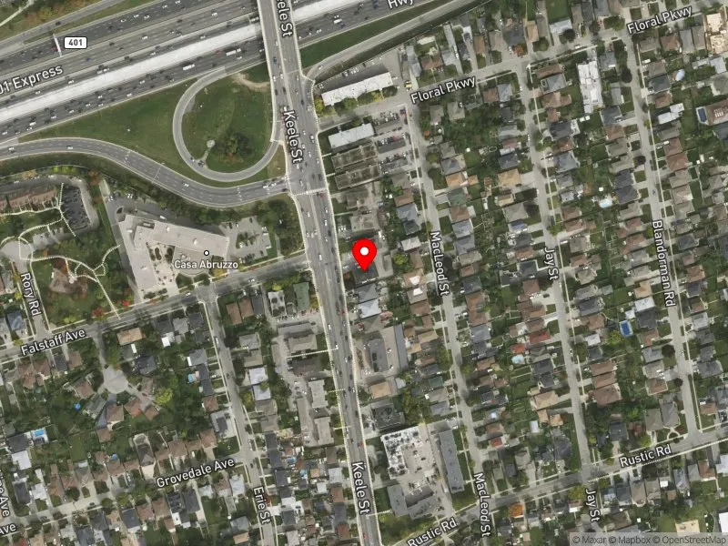 RentSafeTO apartment evaluation satellite view of 2623 KEELE ST in York South-Weston, Toronto
