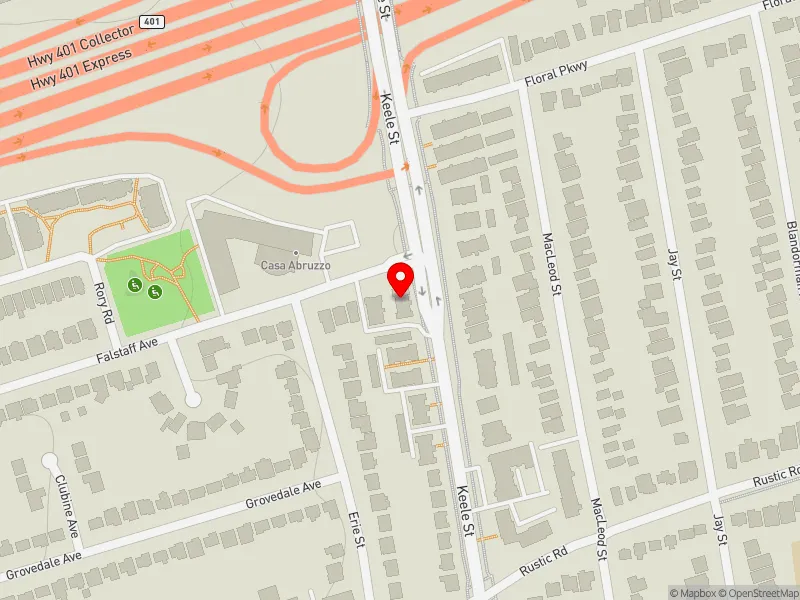 RentSafeTO apartment evaluation map view of 2624 KEELE ST in York South-Weston, Toronto