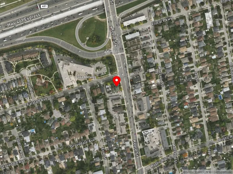 RentSafeTO apartment evaluation satellite view of 2624 KEELE ST in York South-Weston, Toronto