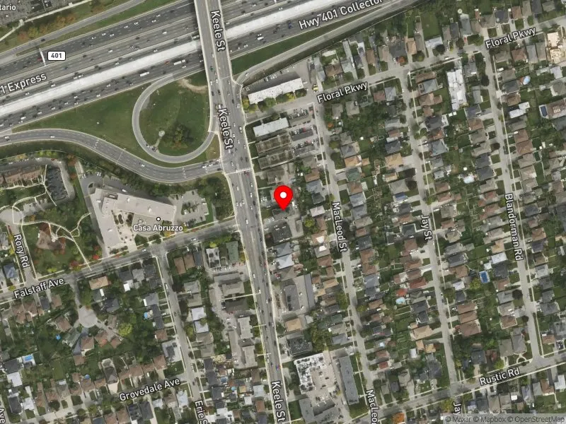 RentSafeTO apartment evaluation satellite view of 2625 KEELE ST in York South-Weston, Toronto