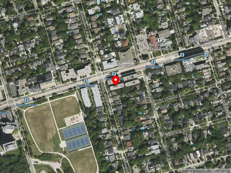 RentSafeTO apartment evaluation satellite view of 263 RUSSELL HILL RD in Toronto-St. Paul's, Toronto