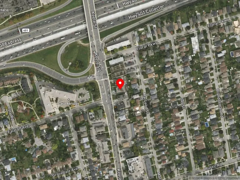 RentSafeTO apartment evaluation satellite view of 2637 KEELE ST in York South-Weston, Toronto
