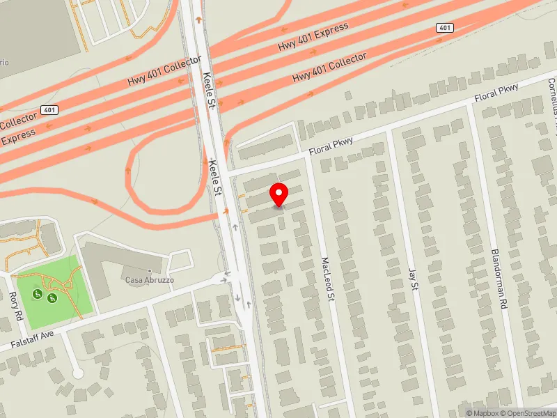 RentSafeTO apartment evaluation map view of 2641 KEELE ST in York South-Weston, Toronto