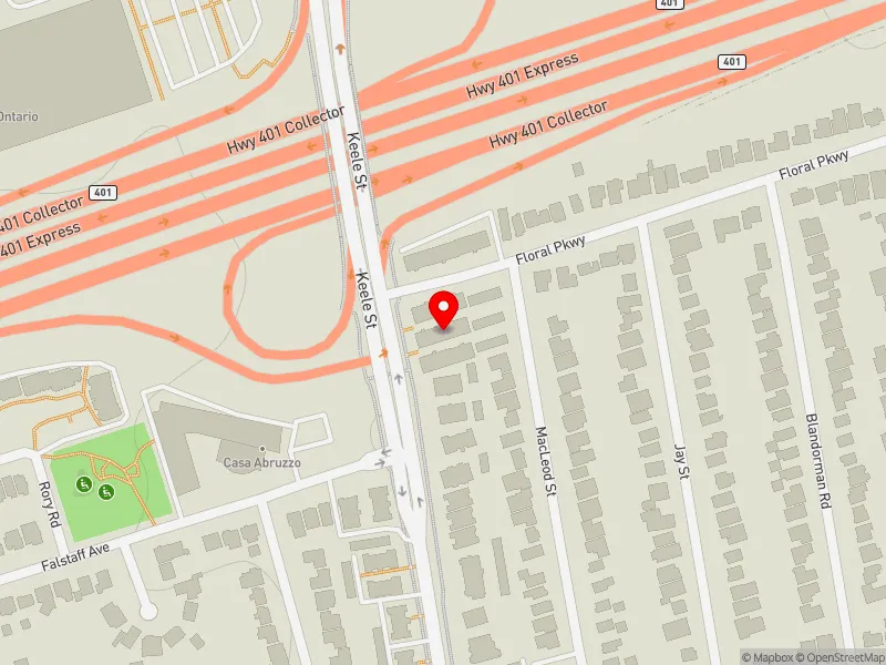 RentSafeTO apartment evaluation map view of 2643 KEELE ST in York South-Weston, Toronto