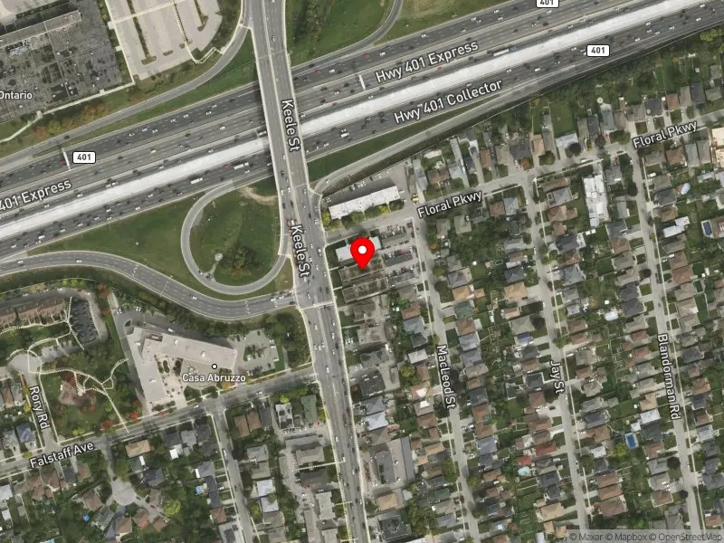 RentSafeTO apartment evaluation satellite view of 2643 KEELE ST in York South-Weston, Toronto