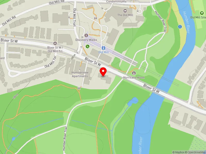 RentSafeTO apartment evaluation map view of 2645 BLOOR ST W in Etobicoke-Lakeshore, Toronto