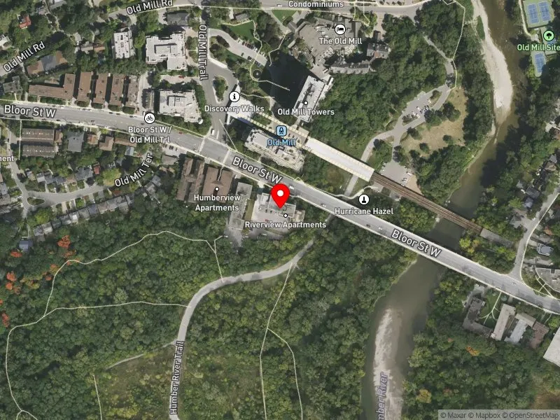 RentSafeTO apartment evaluation satellite view of 2645 BLOOR ST W in Etobicoke-Lakeshore, Toronto