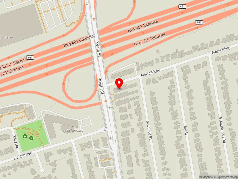 RentSafeTO apartment evaluation map view of 2645 KEELE ST in York South-Weston, Toronto