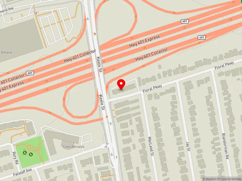 RentSafeTO apartment evaluation map view of 2647 KEELE ST in York South-Weston, Toronto