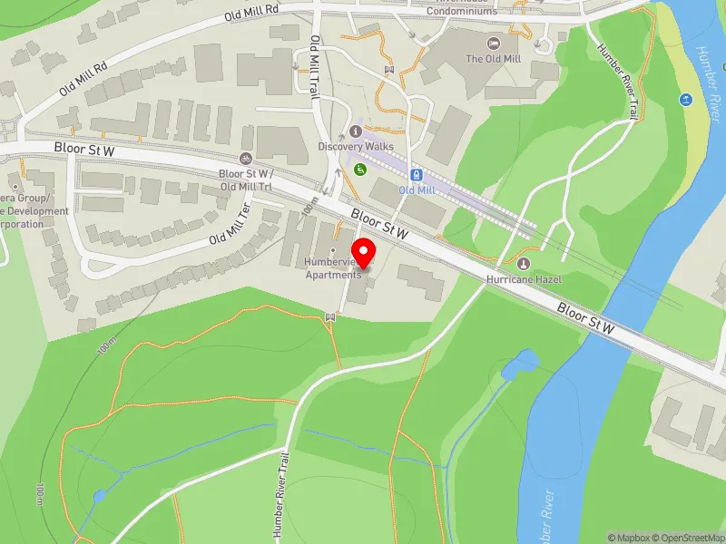 RentSafeTO apartment evaluation map view of 2649 BLOOR ST W in Etobicoke-Lakeshore, Toronto